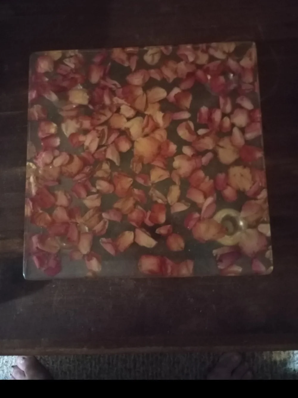 Decorative Rose Petal Accent Trivet- Pink and Cream
